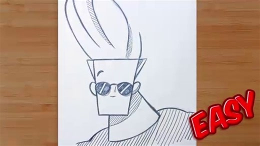 Easy Drawing - How to Draw Johnny Bravo Step by Step! ✏️