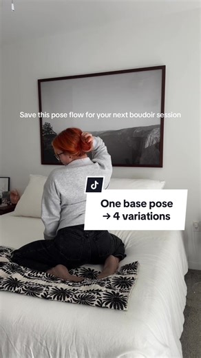 Save this for inspo for your next boudoir shoot! One base pose → 4 variations If this was helpful, I put my flow posing system into a FREE cheat sheet 🤍 It breaks down how I build movement, transitions, and variations so sessions feel easy instead of stressful. Link in bio if you want it 🔗 Under FOR PHOTOGRAPHERs > Flow Pose Freebie 📸🤍 #pose #posingtips #boudoir #boudoirphotographer