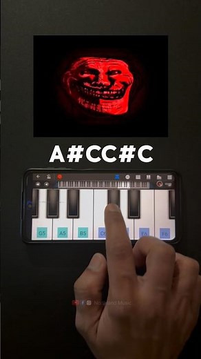 Funk Estranho Troll face🔥 Easy piano Tutorial Notes🎹 #shorts #troll