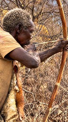 Hadzabe Elder Still Mastering the Wild 🔥 A LIFETIME OF SKILL! #hadzabetribe #hunting #wildlife