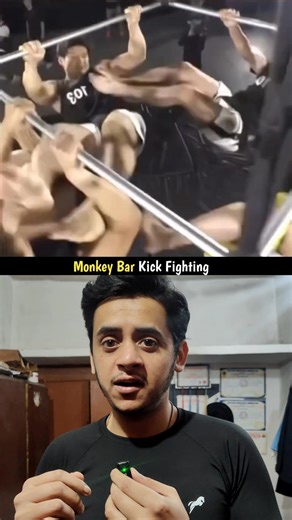 Monkey bar kick fighting