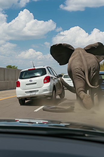 Op een drukke snelweg viel een olifant meerdere auto’s aan en vernielde er zelfs één: mensen waren doodsbang, tot ze de ware reden achter het vreemde gedrag van het dier ontdekten 😱😲 Onder de brandende zon kwam het verkeer plotseling tot stilstand. Bestuurders toeterden, sommigen hingen uit het raam — midden op de weg stond een enorme olifant. Hij bewoog zenuwachtig met zijn oren en sloeg plotseling met zijn slurf tegen een witte auto. De bumper barstte, mensen raakten in paniek, probeerden ac