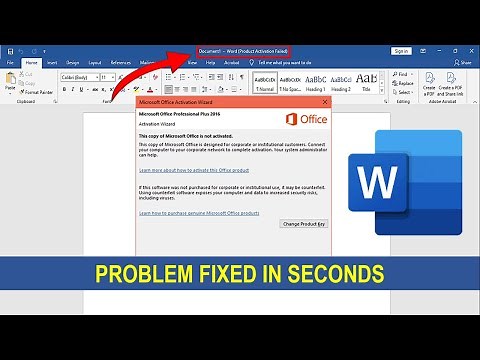 Fix Product Activation Failed in Microsoft Word | How To Solve MS Word Product Activation Failed