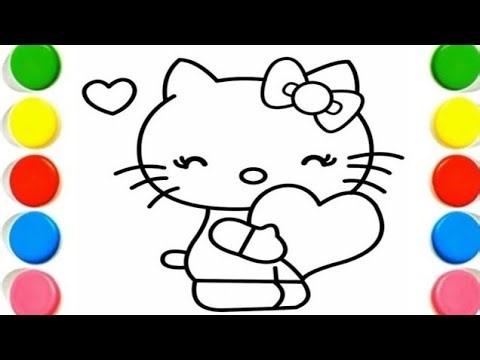 Beautiful Kitty Drawing, Painting & Coloring For Kids and Toddlers_ Child Art#drawing#coloring
