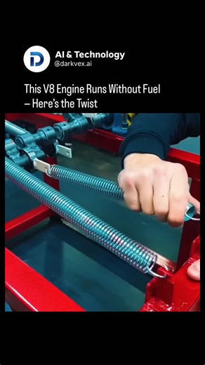 Artificial Intelligence & Technology 🤖 | This V8 doesn’t run on fuel — but it also isn’t trying to. What you’re seeing is a spring-powered mechanical concept, designed to... | Instagram