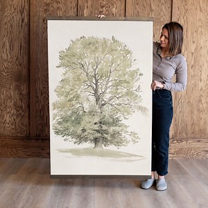 Vintage Tree Scene Tapestry: Large Cotton Canvas Wall Hanging | 663 - Etsy