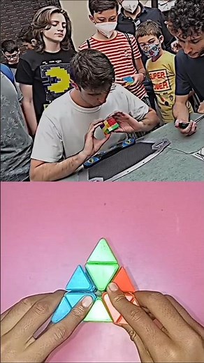 Challenge Triangle World Record Cube Solve 0:09 Second #rubikscube #triangle