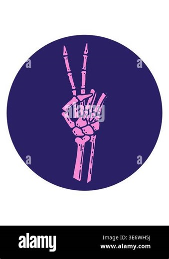 bobbing motion animation of skeleton giving a peace sign Stock Video Footage - Alamy