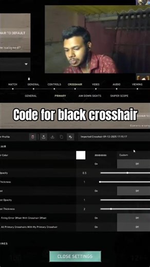 Code for Black Crosshair #valorant #valoranttips
