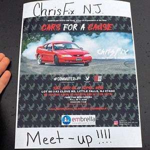 NJ Meet Up (Link in comments) Lot 60#143 Clove Rd Little Falls, NJ 07424 I’ll bring stuff to sign, decals, and keychains for all my fans! And yes I’ll have my helmet to take pics! The DriftStang will be there! #ChrisFix #Meetup #NJ #Charity #cars #Carguys #cargirls #DriftStang @montclair_state_car_club | ChrisFix