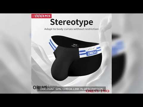 1/2/3/4 PCS Summer Hot Item Men's Briefs High Fork Triangle Pants Cotton Fabric Bikini Sea Blue Stri