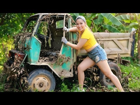 Girl restores a long abandoned truck complete diesel engine rebuild
