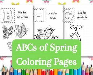 Spring Vocabulary Coloring Pages | Pre-k and Kindergarten Worksheets and Activities | Coloring Pages for Kids | Spring Homeschool Worksheet - Etsy Canada