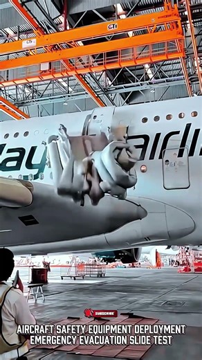 Aircraft evacuation slide deployment test ✈️🛠️