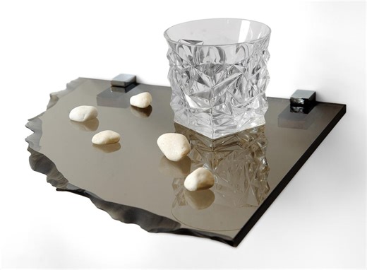 Modern Corner Glass Shelf for Living Room, Floating Display Ledge, Minimalist Shower Organizer - Etsy