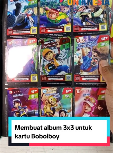 Membuat Album 3x3 Kartu Boboiboy yang Menarik