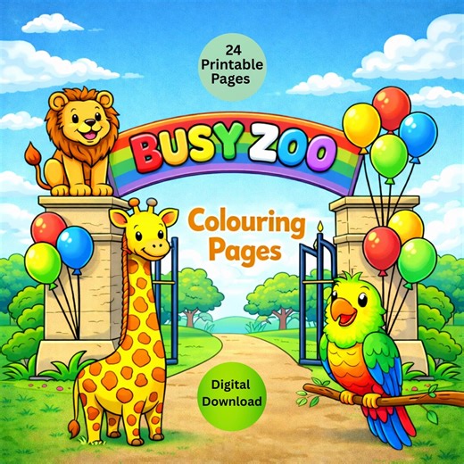 Zoo Animals Colouring Pages | Printable PDF | Bold & Easy Kids Colouring | Toddler Activity | Digital Download - Etsy