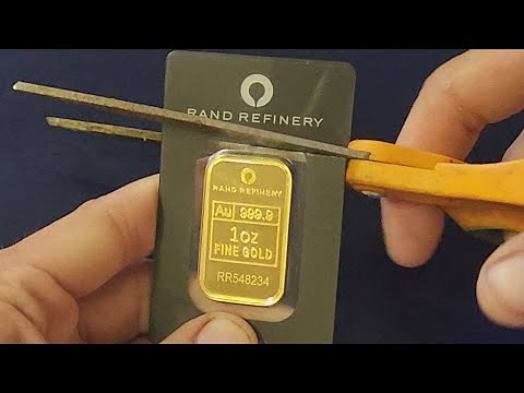 Opening 1 Oz Rand Refinery 24k Gold Bar (clank test)