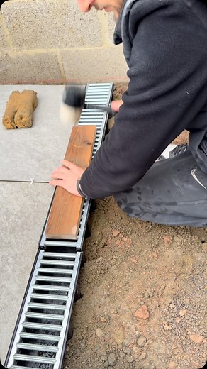 LNX Groundworks Ltd on Instagram: "Acco drain channels being installed ✅ #construction #landscape #fyp #work #landscaping #job #paving #house #garden #tiles #porcelan #tile #tilingwork #channel #drain #gardening #diy"