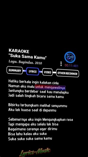 "Suka Sama Kamu// Lagu. Bagindas. 2010 #lyrics #song #shorts #shortvideo #music #lyrics #karaoke