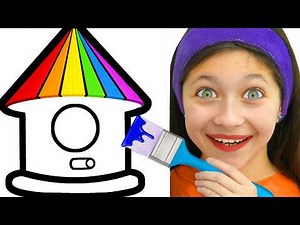 Angel & Adel Painting a Birdhouse | Amazing Learning Video for Toddlers