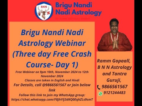 B N N Free Crash course - Day 1- BNN Astrology by Ramm Gopaall Guruji