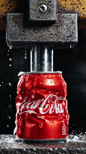 Hydraulic Press vs Soda Can – The Explosion You Didn’t Expect in Slow Motion! 💥