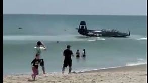 Watch WWII-era plane make emergency landing at Cocoa Beach Air Show