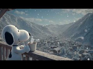 Cozy Snow Cabin with Snoopy ❄️ Lofi Music for Slow Mornings, Work & Calm Thoughts