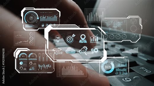Big data visualization dashboard showing analytics, insights, and performance. Data supports decisions, data reveals trends, data powers analytics, and transforms strategy. Marrow