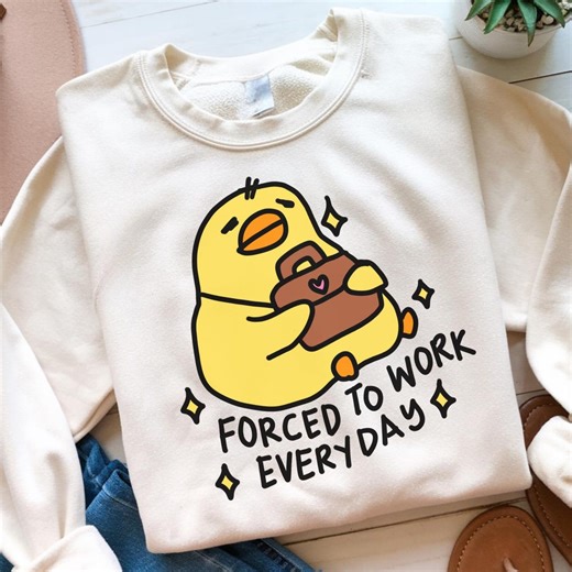 Forced to Work Everyday Duck PNG Clipart Corporate Funny Cartoon Relatable Trendy Design Illustration Commercial Digital Download Sticker - Etsy UK