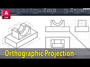 orthographic Projections in AutoCAD | Multi-View 2D Drawing Tutorial -Exercise 3