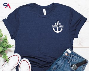 Custom Anchor Shirt: Personalized Boat Owner Gift, Nautical Sailing, Naval Captain T-shirt - Etsy