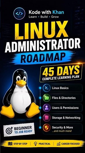 Linux Administrator Roadmap 2026 | Complete 45-Day Learning Plan #linux
