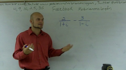 Pre-calculus - Adding rational complex numbers - Online math tutor 2 / (1+i) - 3/(1-i)