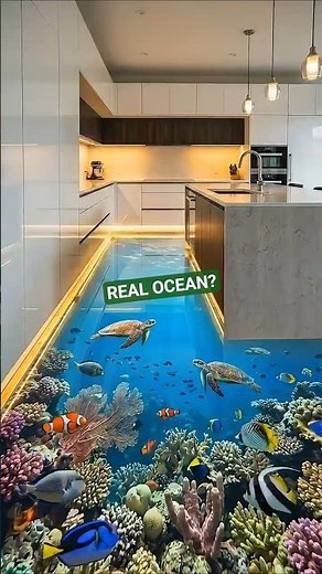 Luxury Minimalist Kitchen: 3D Ocean Floor Tour (Coral Reef)