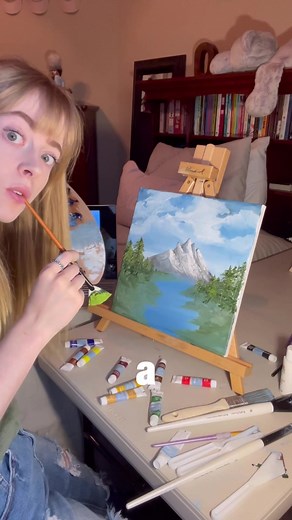 Recreating a Bob Ross Painting Tutorial: A Journey to the Mountain Stream