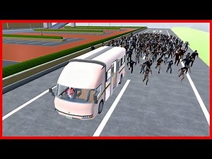 Escape from Zombies with a Campervan || SAKURA School Simulator