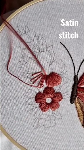 Satin stitch tutorial Hand embroidery for beginners #embroiderypattern #stitch #satinstitch