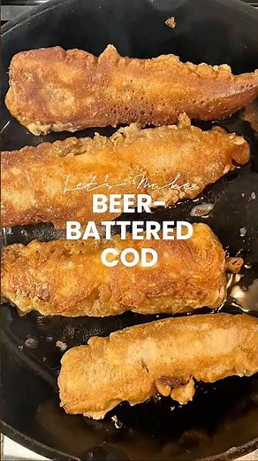 Beer-battered cod fillets— the full recipe is below ✨ #Beerbatteredfriedfish #Friedfishrecipe
