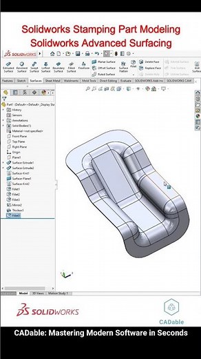 Solidworks Stamping Part Modeling | Solidworks Advanced Surfacing #solidworksstampingparts #CADable