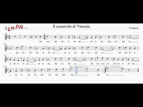 Il carnevale di Venezia - Flauto dolce - Note - Spartito - Canto - Tutorial - Recorder