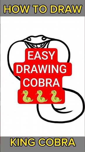 AMAZING 🐍🐍🐍 DRAW KING COBRA !! #drawingcobra #drawingforkids #drawinganimal