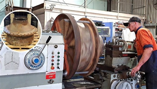 Bulldozer hub repair in action