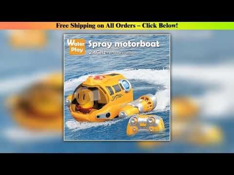 2.4GHz Remote Control Motorboat Waterproof Spray Swimming Pool Bathing RC Steamboat Toys For Boys