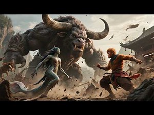 Sun Wukong fights the mermaid and the Bull Demon King on his journey to obtain Buddhist scriptures
