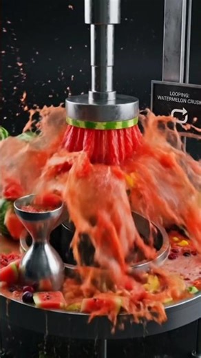 Hydraulic Press Crushing Melon 🍉 Grapes 🍇 Mango 🥭 | Satisfying Juice Loop