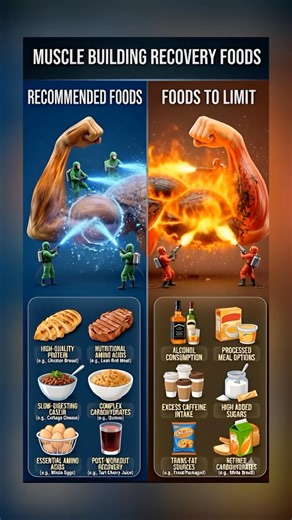 Muscle Recovery Nutrition | Support Muscle Growth vs Slow Recovery. #shortsfeed