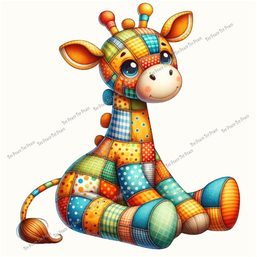 Patchwork Giraffe Fabric Panel, Quilt Sewing Square, Multiple Sizes, Fc8k - Etsy
