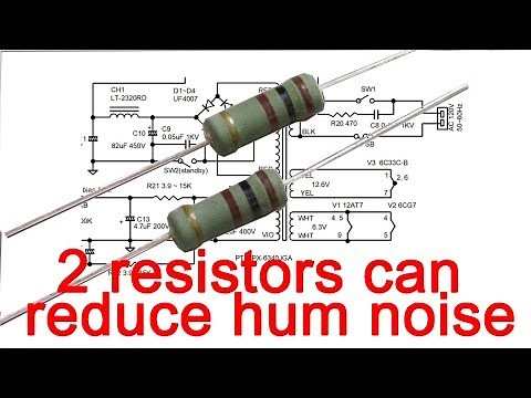 how to reduce hum with 2 resistors. simple and easy way for tube audio amplifiers. EL34 KT88 6L6